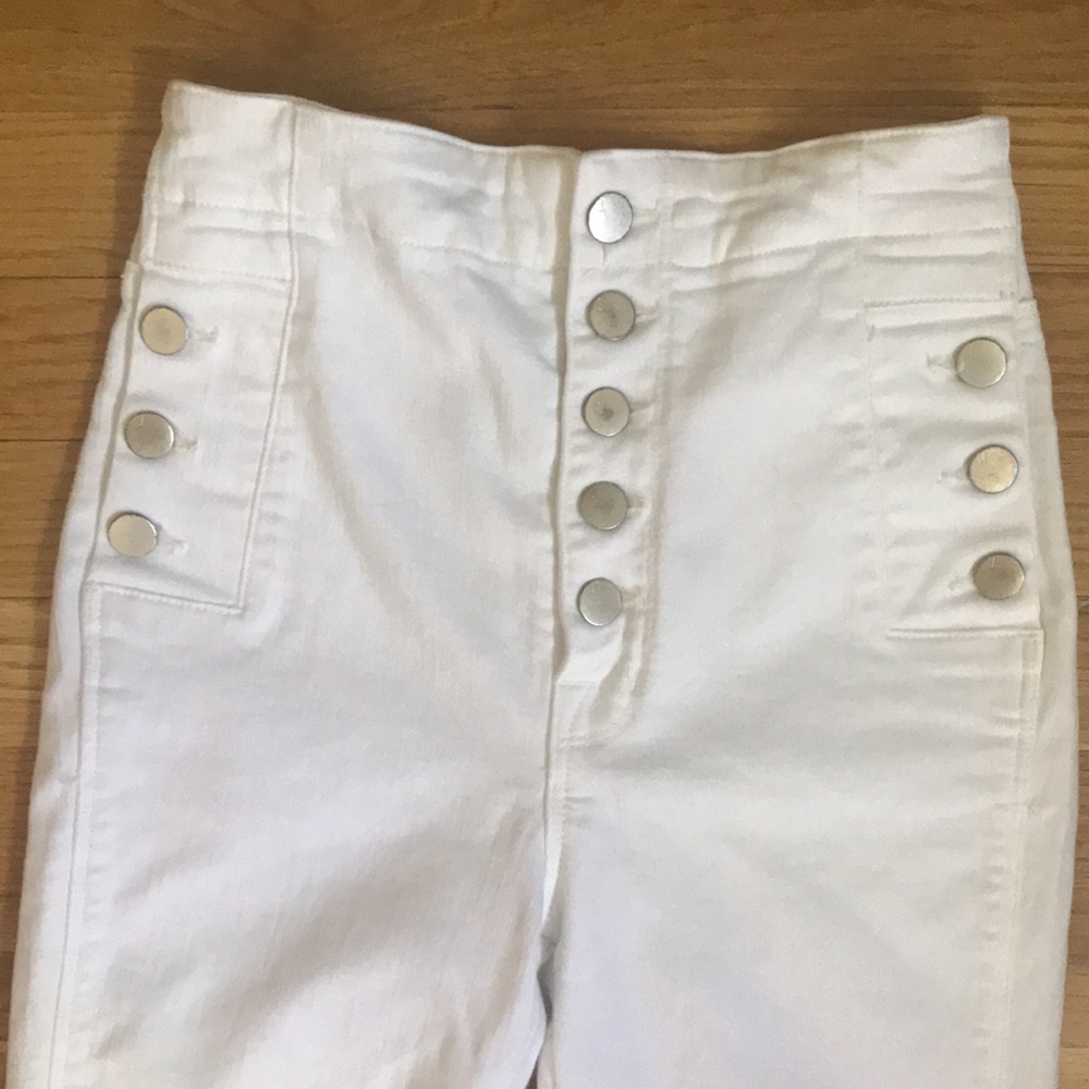 J Brand Natasha Sky High White Skinny Jeans 25
